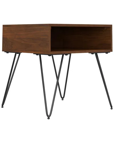 Simpli Home Hunter Industrial 22in Metal End Table In Brown