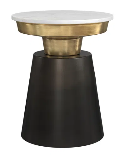 Simpli Home Jaxine Contemporary 16in Metal Side Table