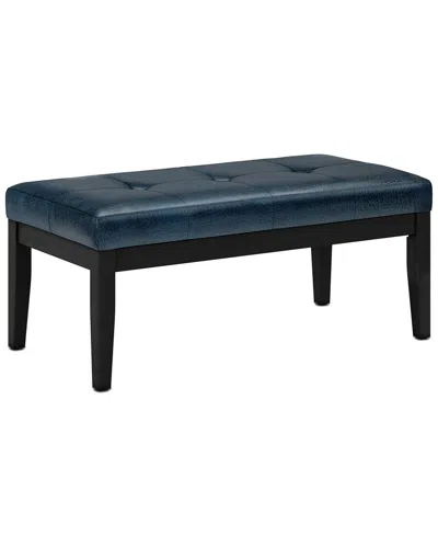 Simpli Home Lacey 41in Contemporary Rectangle Tufted Ottoman Bench In Blue