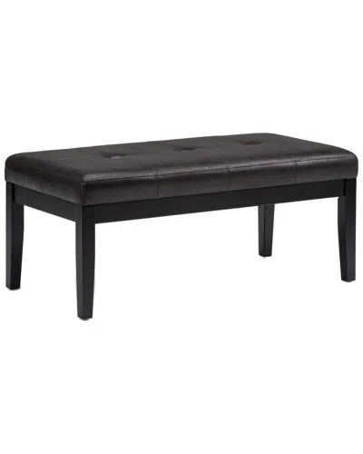 Simpli Home Lacey 41in Contemporary Rectangle Tufted Ottoman Bench In Black