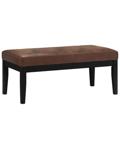 Simpli Home Lacey 41in Contemporary Rectangle Tufted Ottoman Bench In Brown