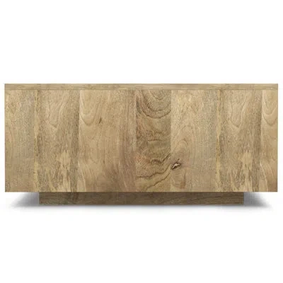 Simpli Home Lockhart 30"w Solid Mango Wood Modern Square Coffee Table In Natural, Fully Assembled In Natural Wood