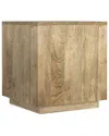 Simpli Home Lockhart Solid Mango Wood 20in Square Contemporary Side Table In Brown