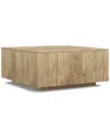 Simpli Home Lockhart Solid Mango Wood 30in Square Modern Square Coffee Table In Brown