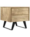 Simpli Home Lowry Solid Mango Wood & Metal 22in Rectangle Modern Industrial  Side Table In Brown
