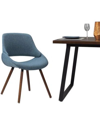 Simpli Home Malden Bentwood Dining Chair With Wood Back In Blue