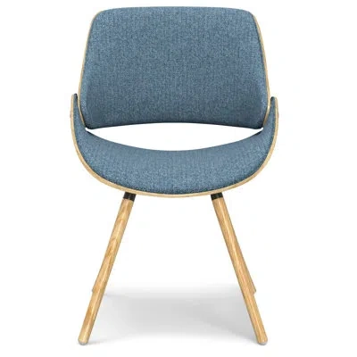 Simpli Home Malden Upholstered Dining Chair With Ergonomic Solid Wood Frame And Mid-century Modern Style In Denim Blue