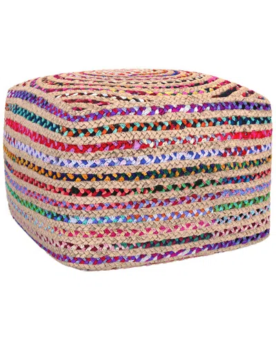 Simpli Home Margo 20in Boho Pouf In Multi