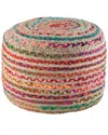 Simpli Home Margo Boho Round Pouf In Multi