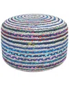 Simpli Home Margo Boho Round Pouf In Multi