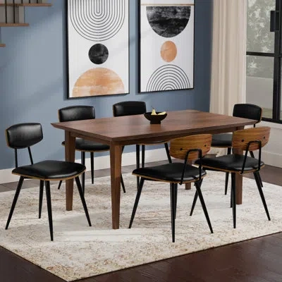 Simpli Home Mavis / Colby 7-piece Dining Set In Walnut