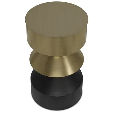 Simpli Home Miller 14"w Metal Modern End Table With Sculptural Silhouette In Brass;black