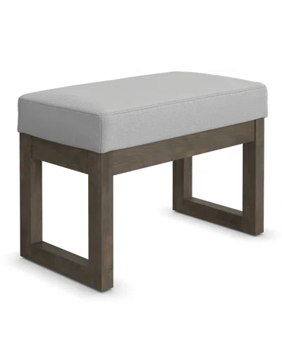 Simpli Home Milltown 18.3" Wood Footstool Small Ottoman Bench In Gray