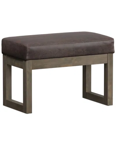 Simpli Home Milltown 27in Contemporary Rectangle Footstool Ottoman Bench In Brown