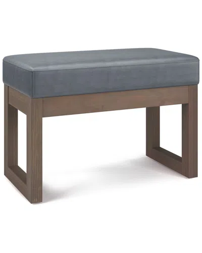 Simpli Home Milltown 27in Contemporary Rectangle Footstool Ottoman Bench In Gray