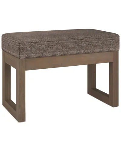 Simpli Home Milltown 27in Contemporary Rectangle Footstool Ottoman Bench In Brown