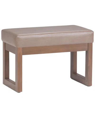 Simpli Home Milltown 27in Contemporary Rectangle Footstool Ottoman Bench In Neutral