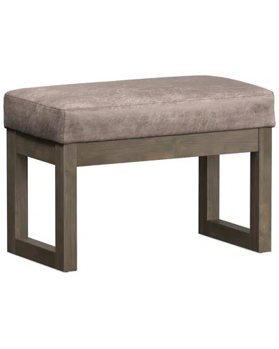 Simpli Home Milltown 27in Contemporary Rectangle Footstool Ottoman Bench In Brown