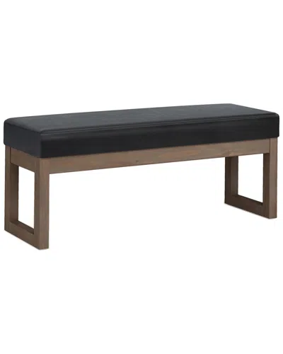 Simpli Home Milltown 44in Contemporary Rectangle Large Ottoman Bench In Black