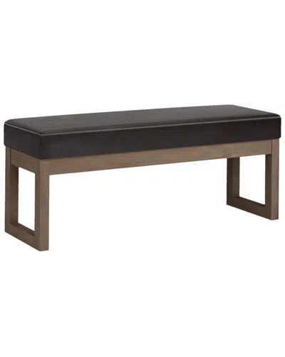 Simpli Home Milltown 44in Contemporary Rectangle Large Ottoman Bench In Black