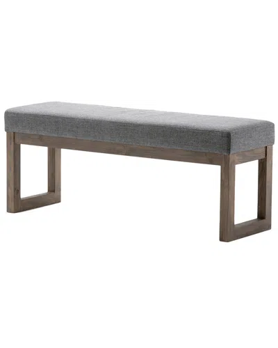 Simpli Home Milltown 44in Contemporary Rectangle Large Ottoman Bench In Gray