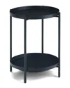 Simpli Home Monet Industrial 17in Metal End Table In Blue