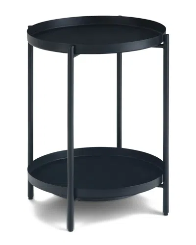 Simpli Home Monet Industrial 17in Metal End Table In Blue