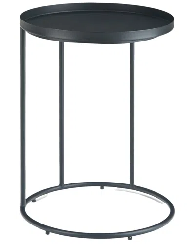Simpli Home Monet Industrial 18in Metal Accent Side Table In Black