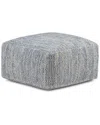 Simpli Home Nate 20in Boho Square Pouf In Gray