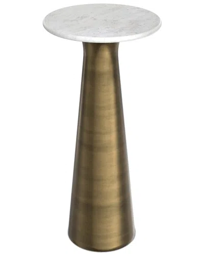 Simpli Home Nicollette Modern Contemporary 12in Metal Side Table In Gold