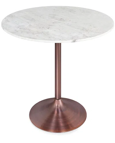 Simpli Home Osborne 36x36in Round Contemporary Dining Table In White
