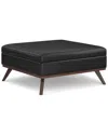 Simpli Home Owen 40in Mid Century Modern Square Xl Coffee Table Storage  Ottoman