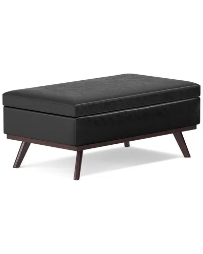 SIMPLI HOME SIMPLI HOME OWEN 42IN MID CENTURY MODERN RECTANGLE LIFT TOP LARGE COFFEE TABLE  STORAGE OTTOMAN