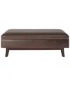 Simpli Home Owen 48in Mid Century Modern Rectangle Rectangular Storage Ottoman In Brown