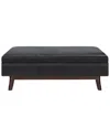 Simpli Home Owen 48in Mid Century Modern Rectangle Rectangular Storage Ottoman In Black