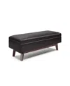 Simpli Home Owen Rectangular Storage Ottoman In Tanners Brown