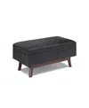 Simpli Home Owen Small Rectangular Storage Ottoman In Distressed Black