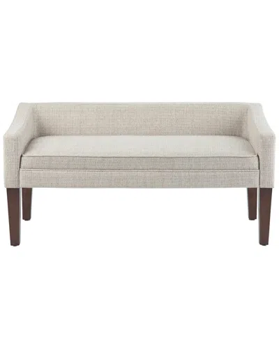 Simpli Home Parris 50in Contemporary Upholstered Bench In White