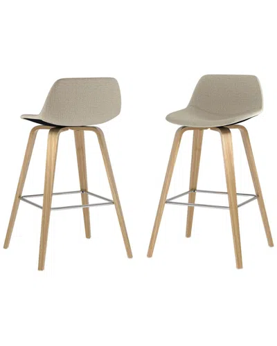Simpli Home Randolph Mid Century Modern 28in Bentwood Counter/ Bar Height  Stools With Light Wood In Neutral