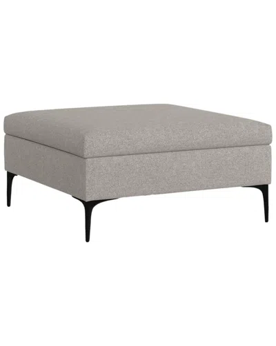 Simpli Home Rebecca 36in Contemporary Square Mid Century Coffee Table Storage  Ottoman With Lift Up  In Gray