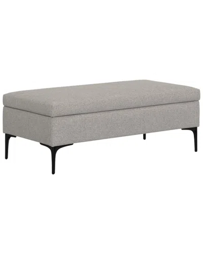 Simpli Home Rebecca 48in Mid Century Modern Rectangle Large Coffee Table  Storage Ottoman With Lift  In Gray