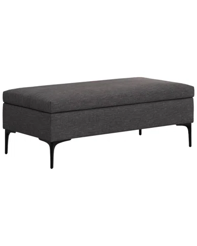 Simpli Home Rebecca 48in Mid Century Modern Rectangle Large Coffee Table  Storage Ottoman With Lift  In Black