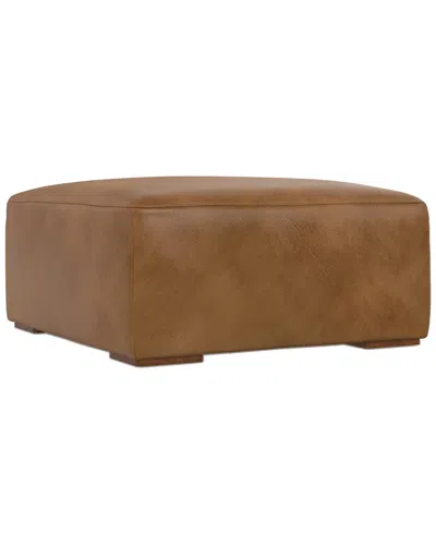 Simpli Home Rex Ottoman In Brown