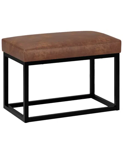 Simpli Home Reynolds 26in Contemporary Rectangle Small Bench In Brown