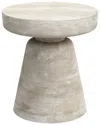 Simpli Home Robbie Solid Mango Wood 16in Round Contemporary Rustic Accent  Table