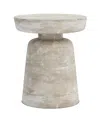 SIMPLI HOME ROBBIE SOLID MANGO WOOD ACCENT TABLE IN DISTRESSED WHITE WASH