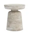 Simpli Home Robbie Solid Mango Wood Accent Table In Distressed White Wash In Distressed White Wash