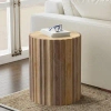 Simpli Home Rolf 16"w Solid Mango Wood Boho Contemporary Fluted Side Table In Natural