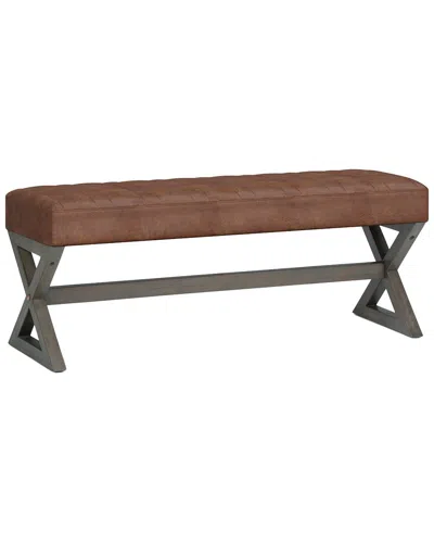 Simpli Home Salinger 48in Contemporary Modern Rectangle Ottoman Bench In Brown