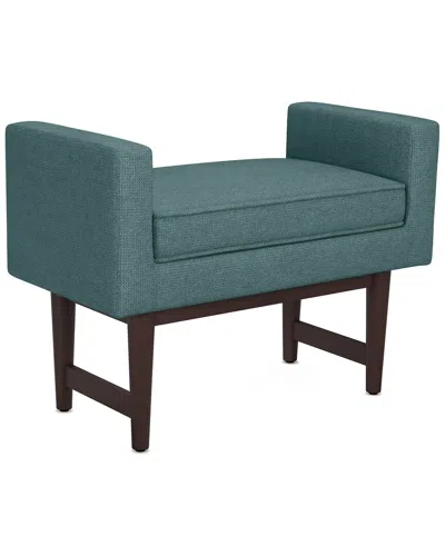 Simpli Home Scott 29in Contemporary Rectangle Small Ottoman Bench In Blue